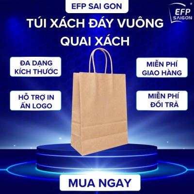 TÚI GIẤY KRAFT ĐÁY VUÔNG QUAI XÁCH – BAO BÌ ĐA DỤNG CHO F&B, BÁN LẺ & THƯƠNG MẠI